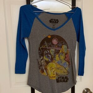 Star Wars Blue and Gray Graphic Tee XS